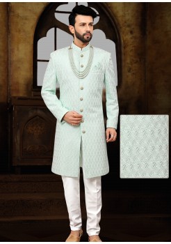 Elegant Light  Bluish Green  Indo Western 